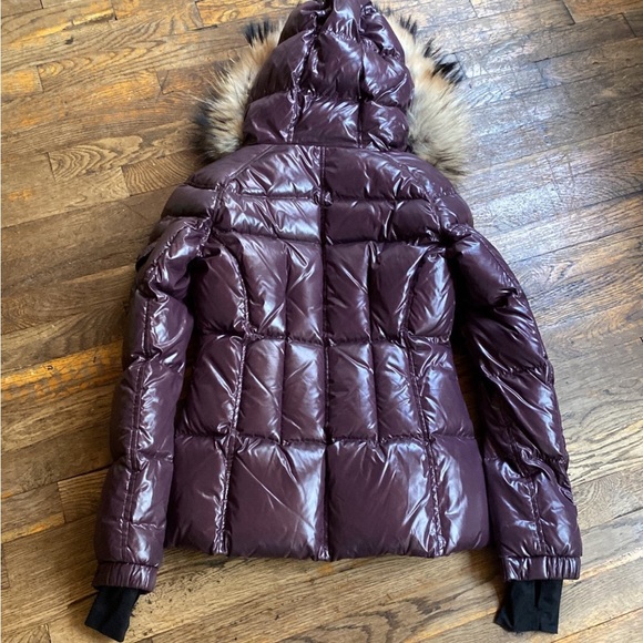 SAM. Genuine Fur hood trim Down jacket purple XS - Picture 2 of 10